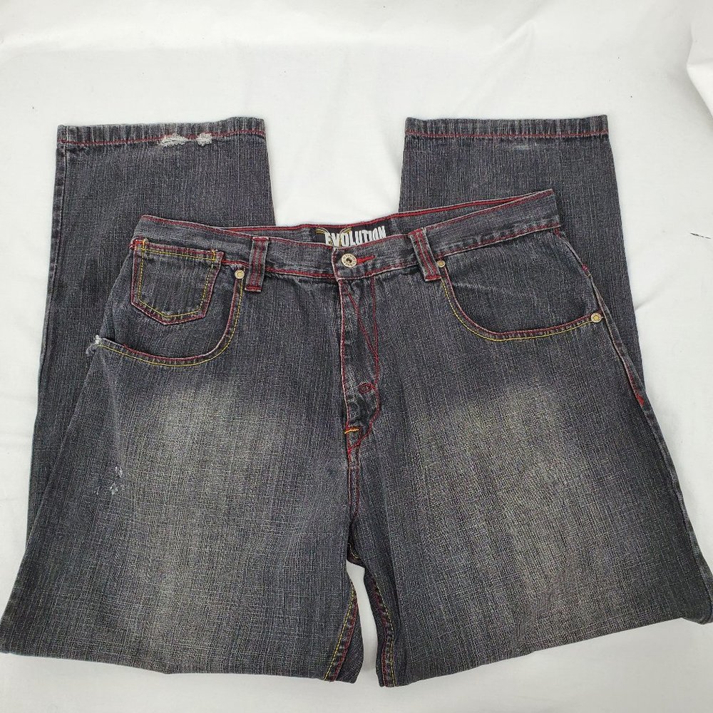 Evolution In Design Relaxed Blue Jeans Mens 36x32 - Picture 2 of 14